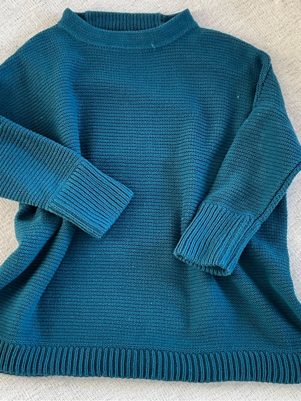 Shannon Passero Teal Oversized Cotton Knit Sweater Size L